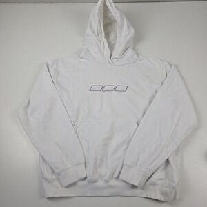 Vintage Y2K Nike Hoodie Mens 2XL White Purple Swoosh Pullover Graphic Sweatshirt